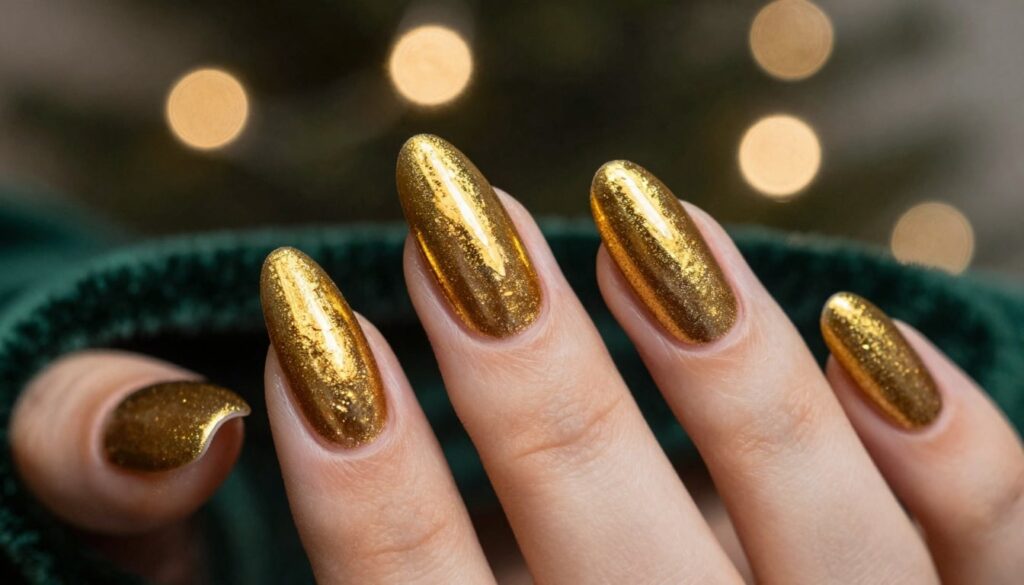 Gold Christmas Nails